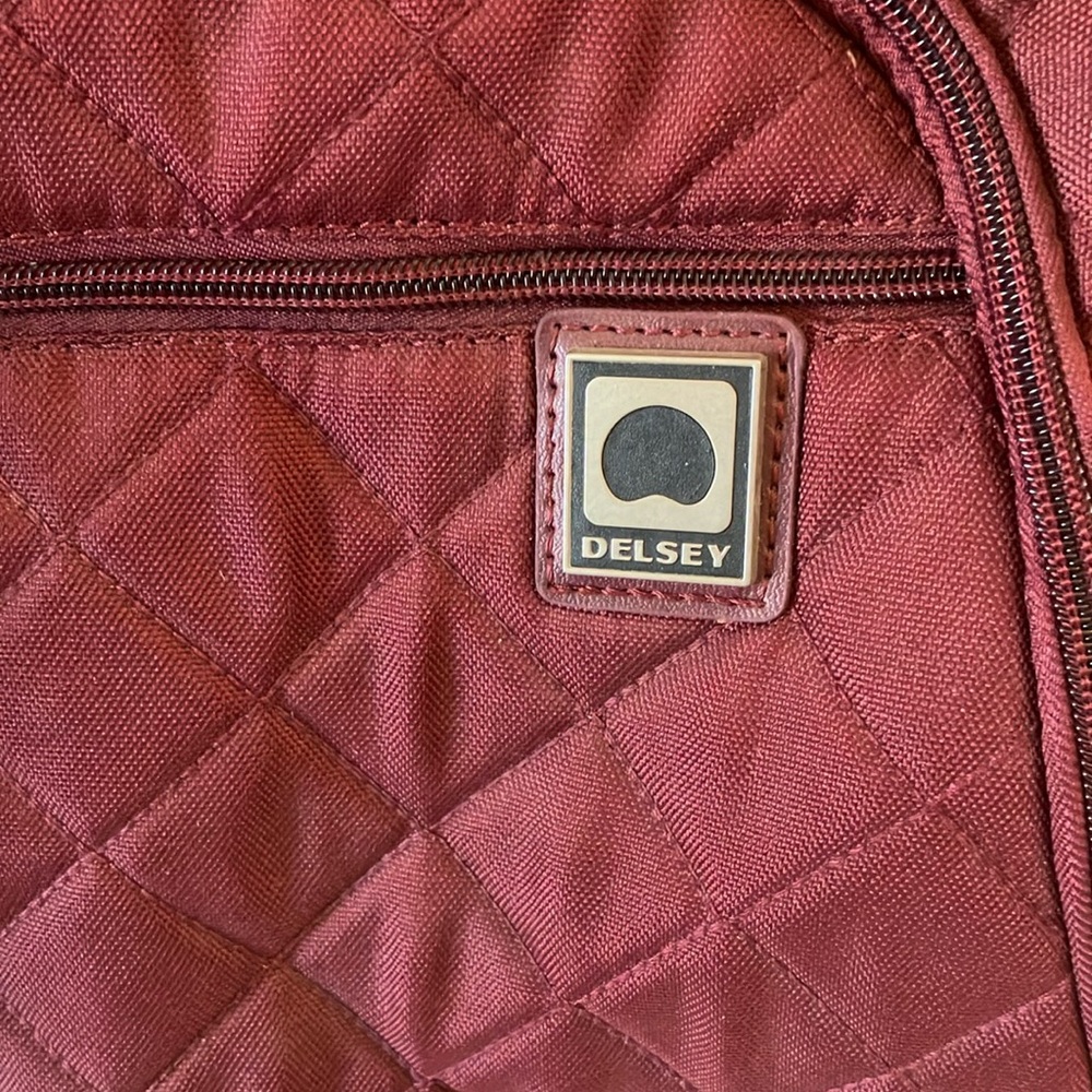 Delsey Quilted Travel Bag - Burgundy
